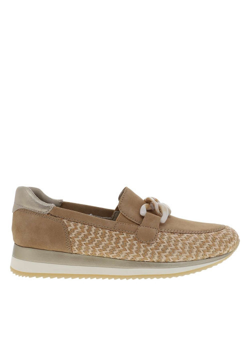 Mocassins beiges à semelle plate avec des...