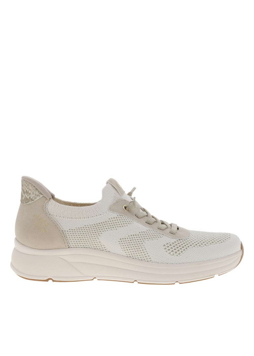 Baskets running beiges à talon plat avec une fermeture slip-on