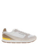 Thumbnail Baskets blanches et beiges en cuir avec un talon plat et des lacets