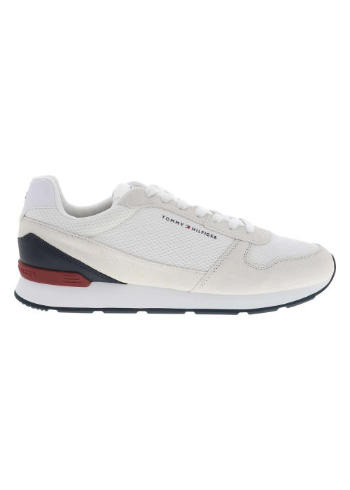 Baskets running blanches en cuir avec un talon...