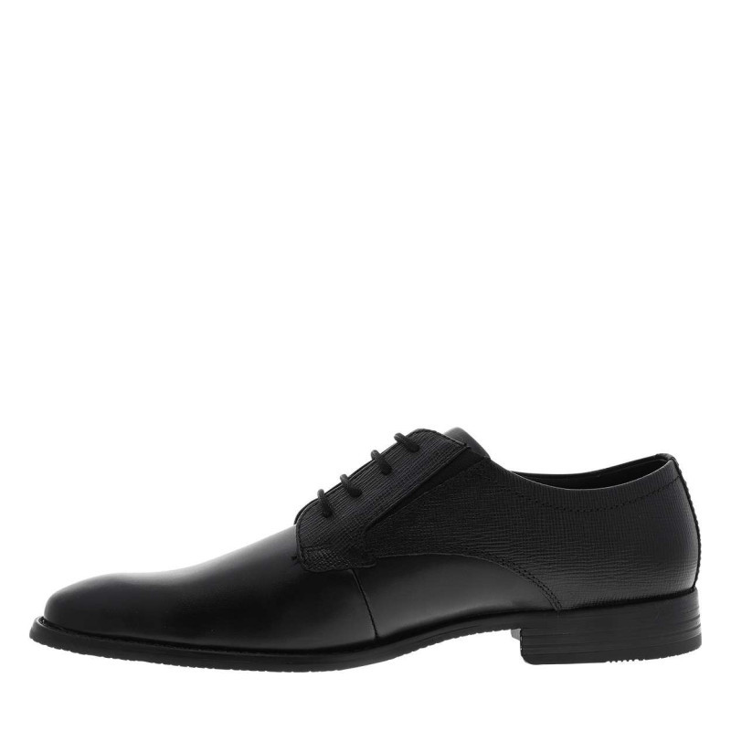 Bugatti - Derbies Noires En Cuir Avec Un Talon Décroché Bas Et Des Lacets - Noir