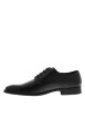 Thumbnail Derbies noires en cuir avec un talon décroché bas et des lacets - Image 2