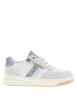 Thumbnail Sneakers blanches à talon plat avec une fermeture à lacets et un zip vertical