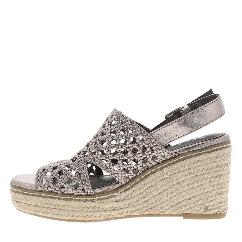 Xti - Nu-pieds Bronze à Talon Compensé Haut Avec Une Boucle à Ardillon - Rose Foncé Xti - Nu-pieds Bronze à Talon Compensé Haut Avec Une Boucle à Ardillon - Rose Foncé