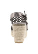 Thumbnail Nu-pieds bronze à talon compensé haut avec une boucle à ardillon - Image 6