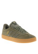 Thumbnail Tennis en cuir kaki avec semelle à talon plat et lacets ton sur ton - Image 3