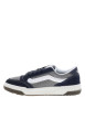 Thumbnail Baskets bleu marine en cuir avec un talon plat et des lacets - Image 2