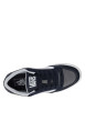 Thumbnail Baskets bleu marine en cuir avec un talon plat et des lacets - Image 4