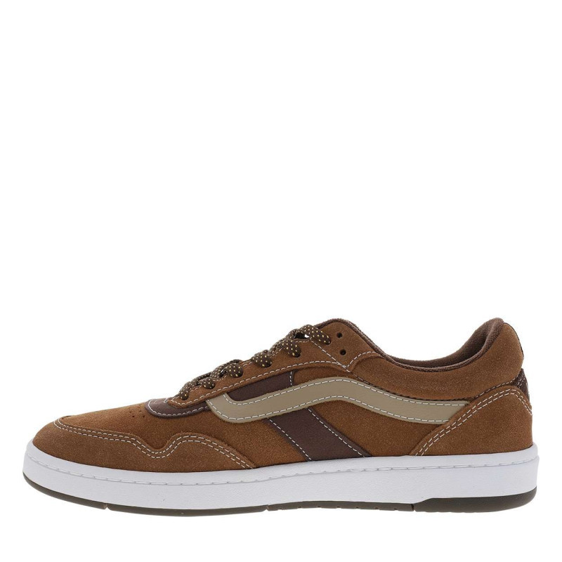 Vans - Baskets Marron En Cuir Avec Un Talon Plat Et Des Lacets Tressés Jaune Et Marron - Marron