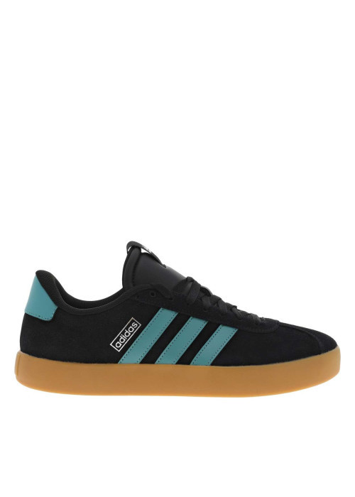 Tennis en cuir noires avec un talon plat et fermeture à lacets