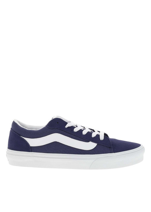 Baskets skate en cuir bleu marine à semelle...