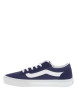 Thumbnail Baskets skate en cuir bleu marine à semelle plate avec des lacets plats - Image 2