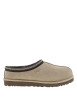 Thumbnail Mules en cuir sable à talon plat avec le col brodé blanche et verte