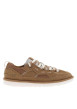 Thumbnail Sneakers naturelles en cuir avec un talon plat et des lacets blancs et marron