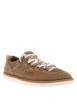 Thumbnail Sneakers naturelles en cuir avec un talon plat et des lacets blancs et marron - Image 3
