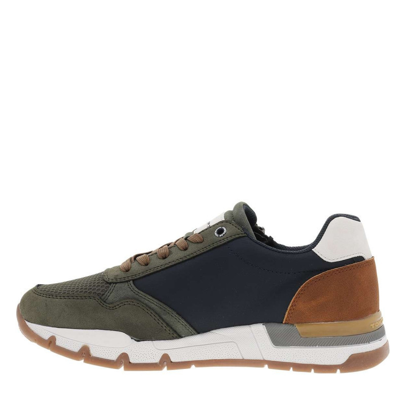 Tom Tailor - Baskets Running Kaki à Semelle Plate Avec Des Lacets Et Un Zip Latéral - Vert Tom Tailor - Baskets Running Kaki à Semelle Plate Avec Des Lacets Et Un Zip Latéral - Vert