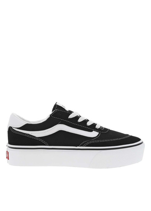 Baskets skate en cuir noires et blanches avec...