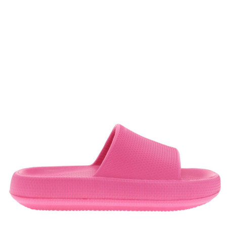 Mules fuchsia à semelle plate avec un logo à...