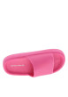 Thumbnail Mules fuchsia à semelle plate avec un logo à l'intérieur et une matière texturée - Image 4