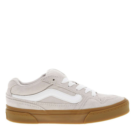 Baskets skate en cuir beiges à talon plat avec...