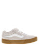 Thumbnail Baskets skate en cuir beiges à talon plat avec une languette rembourrée