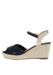 Thumbnail Nu-pieds bleu marine à semelle compensé haut et à boucle à ardillon - Image 2