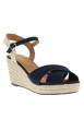 Thumbnail Nu-pieds bleu marine à semelle compensé haut et à boucle à ardillon - Image 3