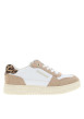 Thumbnail Sneakers blanches à talon plat avec des lacets et des motifs léopard