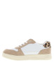 Thumbnail Sneakers blanches à talon plat avec des lacets et des motifs léopard - Image 2