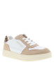 Thumbnail Sneakers blanches à talon plat avec des lacets et des motifs léopard - Image 3