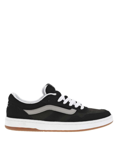 Baskets en cuir noires à talon plat avec un logo et des lacets