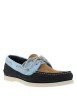 Thumbnail Mocassins bateau bleu marine en cuir avec un talon plat et à slip-on - Image 3