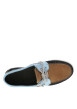 Thumbnail Mocassins bateau bleu marine en cuir avec un talon plat et à slip-on - Image 4