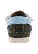Thumbnail Mocassins bateau bleu marine en cuir avec un talon plat et à slip-on - Image 6