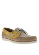 Thumbnail Mocassins bateau en cuir beiges à semelle plate avec des lacets - Image 3