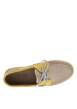 Thumbnail Mocassins bateau en cuir beiges à semelle plate avec des lacets - Image 4