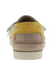 Thumbnail Mocassins bateau en cuir beiges à semelle plate avec des lacets - Image 6