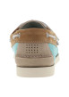 Thumbnail Mocassins bateau bleues en cuir avec un talon plat et à slip-on - Image 6