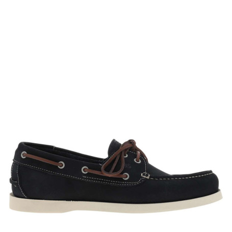Mocassins bateau noires en cuir avec un talon...