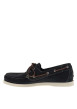Thumbnail Mocassins bateau noires en cuir avec un talon plat et à slip-on - Image 2