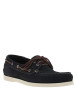 Thumbnail Mocassins bateau noires en cuir avec un talon plat et à slip-on - Image 3