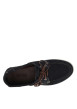 Thumbnail Mocassins bateau noires en cuir avec un talon plat et à slip-on - Image 4