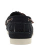 Thumbnail Mocassins bateau noires en cuir avec un talon plat et à slip-on - Image 6