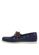 Thumbnail Mocassins bateau bleues en cuir avec un talon plat et à slip-on - Image 2