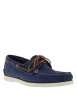 Thumbnail Mocassins bateau bleues en cuir avec un talon plat et à slip-on - Image 3