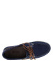 Thumbnail Mocassins bateau bleues en cuir avec un talon plat et à slip-on - Image 4