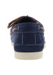 Thumbnail Mocassins bateau bleues en cuir avec un talon plat et à slip-on - Image 6