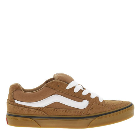 Baskets skate en cuir camel à talon plat avec...