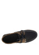 Thumbnail Mocassins bateau en cuir bleu marine à semelle à plate et à lacets - Image 4
