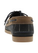 Thumbnail Mocassins bateau en cuir bleu marine à semelle à plate et à lacets - Image 6